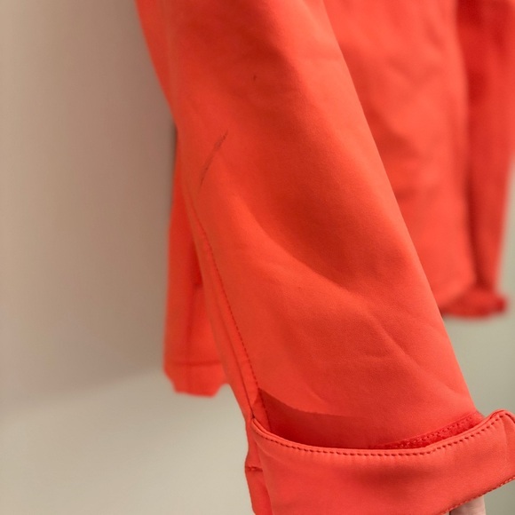 Calvin Klein Orange-Red Hooded Neoprene Fleece Lined Jacket - Picture 14 of 16